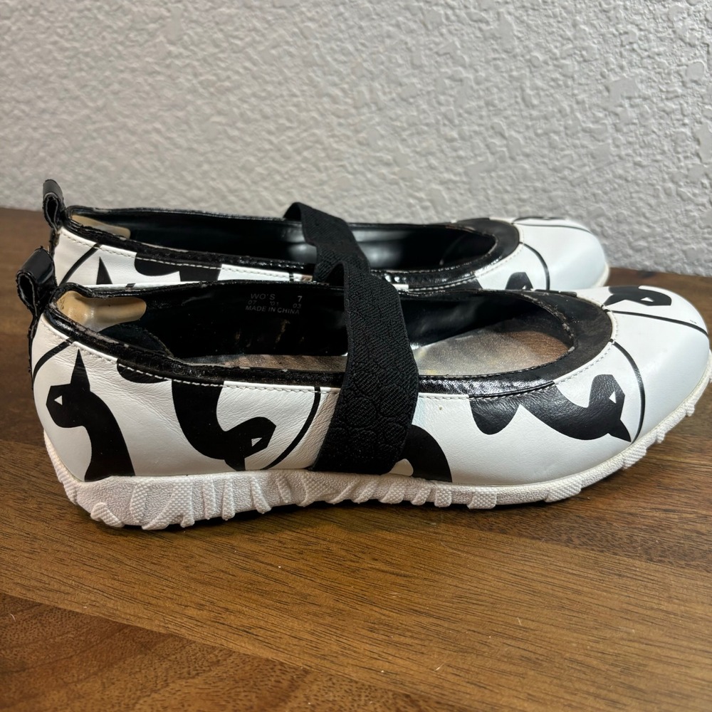 Baby Phat Black and White Flats with Elastic Strap